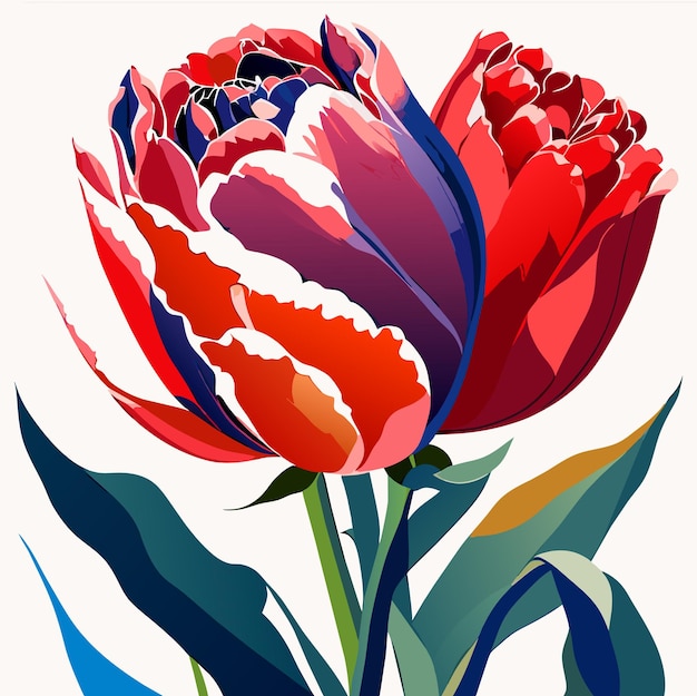 Tulpen oder rosafarbene Blumen