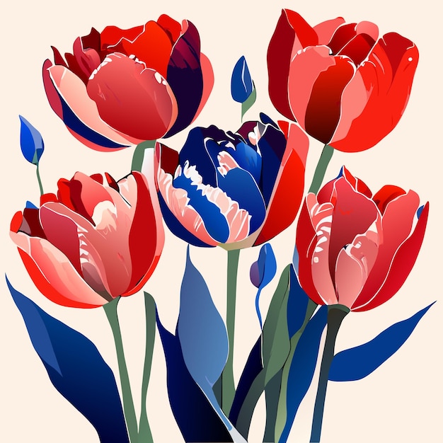 Tulpen oder rosafarbene Blumen