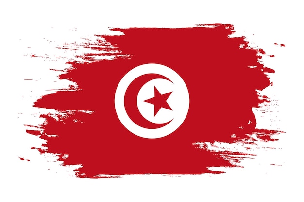 Tunesien-Flagge Gemalt Tunesien-Flagge Tunesien-Flagge mit Grunge-Textur