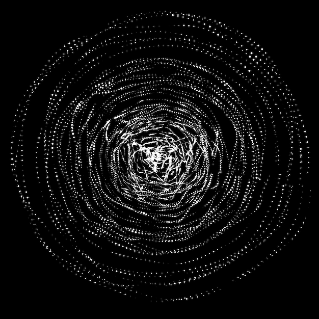 Tunnel oder Wurmloch Geometrische Partikel Drahtmodell 3D-Oberflächentunnel 3D-Tunnelgitter Geometrische Partikel