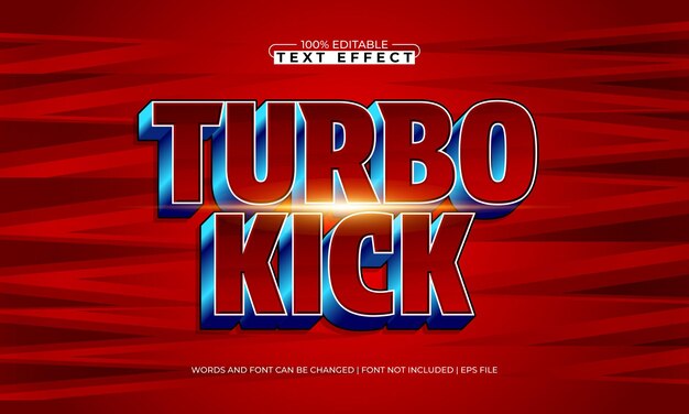 turbo kick bearbeitbarer Text-Effekt mit einem Renn- und Sport-Text-Stil