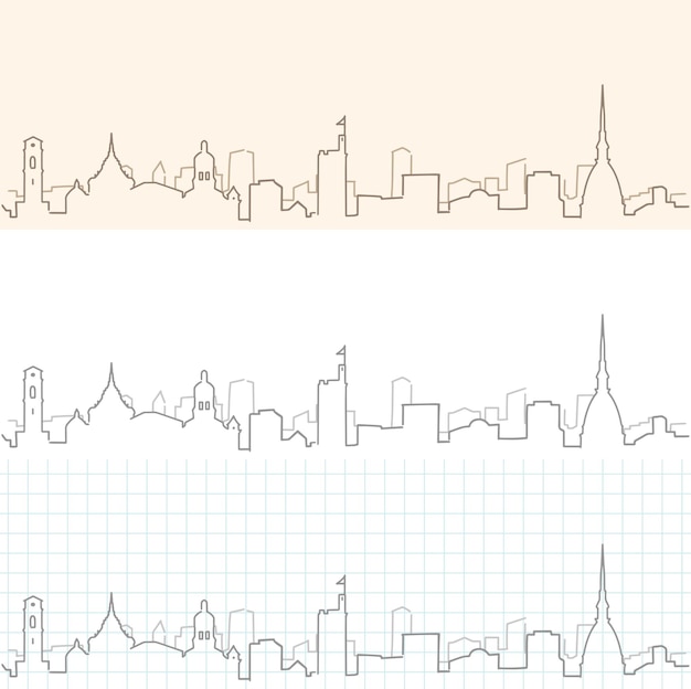 Turin handgezeichnete skyline