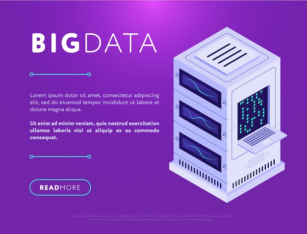 Turm der datenbankzentrale im webdesign