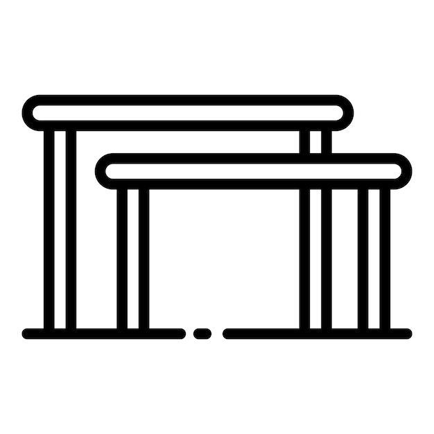 Turnen-Stufenbarren-Symbol Umriss Turnen-Stufenbarren-Vektorsymbol für Webdesign isoliert auf weißem Hintergrund
