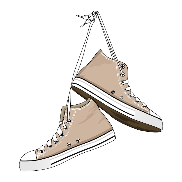 Vektor turnschuhe, schuhe, streetwear, vektor, bild, und, illustration