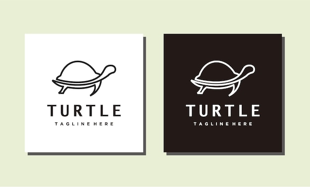 Turtle line art minimalistisches logo-design-vektor-symbol