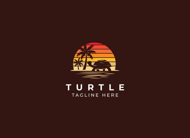 Vektor turtle-logo-design-vektor einfaches schildkröten-logo