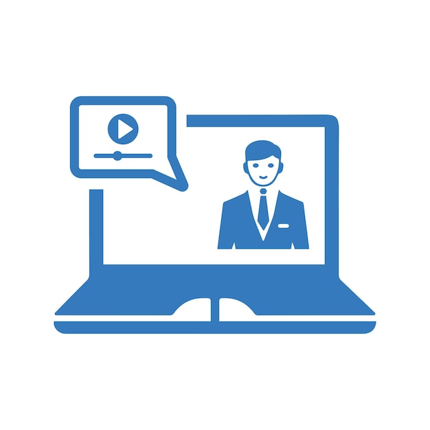 Tutorial-E-Learning-Symbol Blaue Farbgestaltung