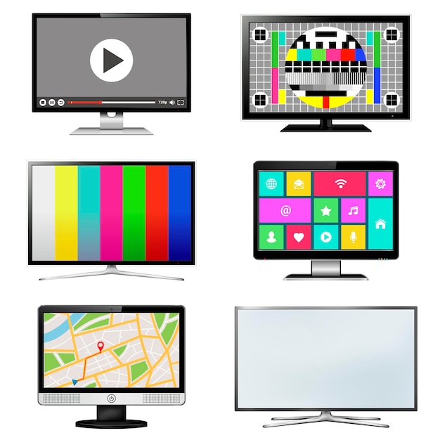 TV-Bildschirm im Flat-Design