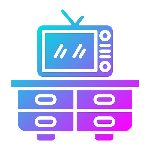 TV-Stand-Vektor-Symbol kann für Homeware-Ikonen verwendet werden
