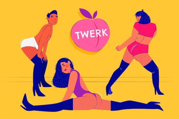 Vektor twerk-illustration im flachen design