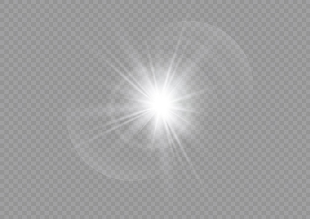 Twinkle lens flares blendung blinkende lichter leuchtender weißer stern flash-sonnenstrahlen bokeh-effekt vektor