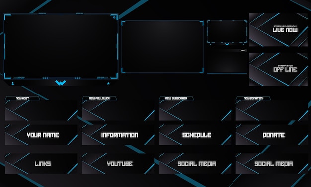 Twitch-overlay-livestream-vorlagensatz