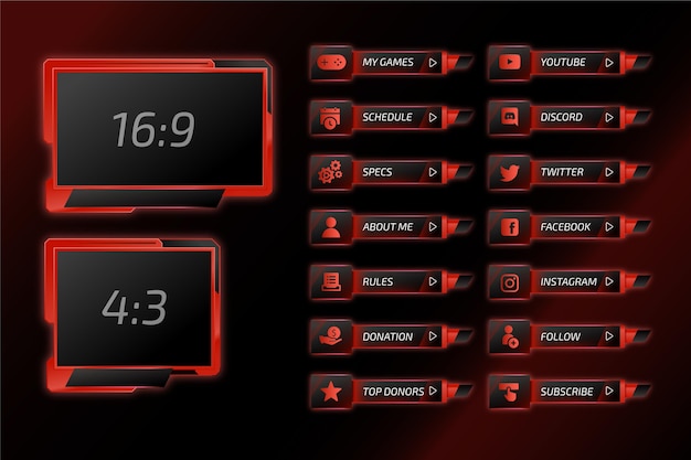 Vektor twitch stream panels pack