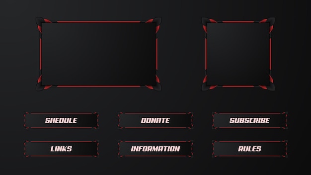 Vektor twitch streamer panel overlay set