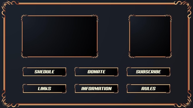 Twitch streamer panel overlay set