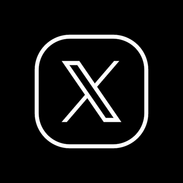 Twitter Fresh X Icon Logo auf schwarzem Hintergrund