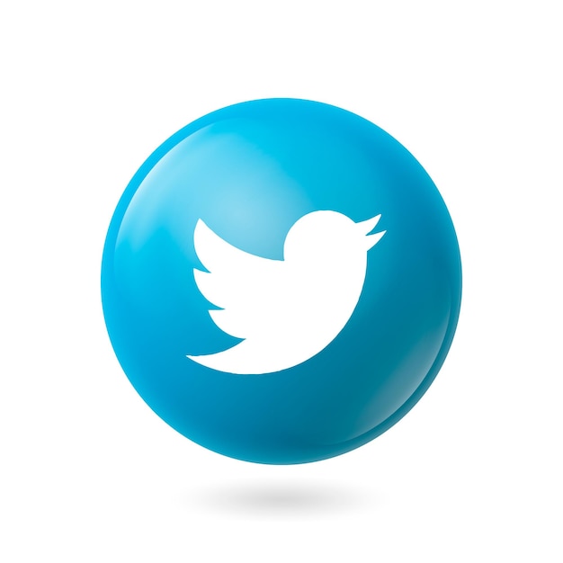 Twitter Icon 3D-Rendering