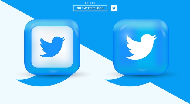 Twitter-Logo mit runden Ecken durch moderne Social-Media-Logos
