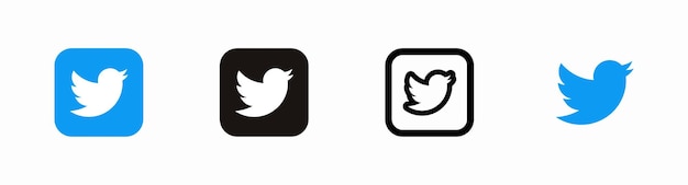 Twitter Verschiedene Stile, Farben, Twitter-Logos, Symbole für soziale Medien, Vektorsymbole, Logos für soziale Medien und soziale Netzwerke