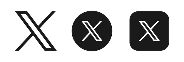 Twitter X-Logo-Vektor isoliert X neues Twitter-Logo auf weißem Hintergrund