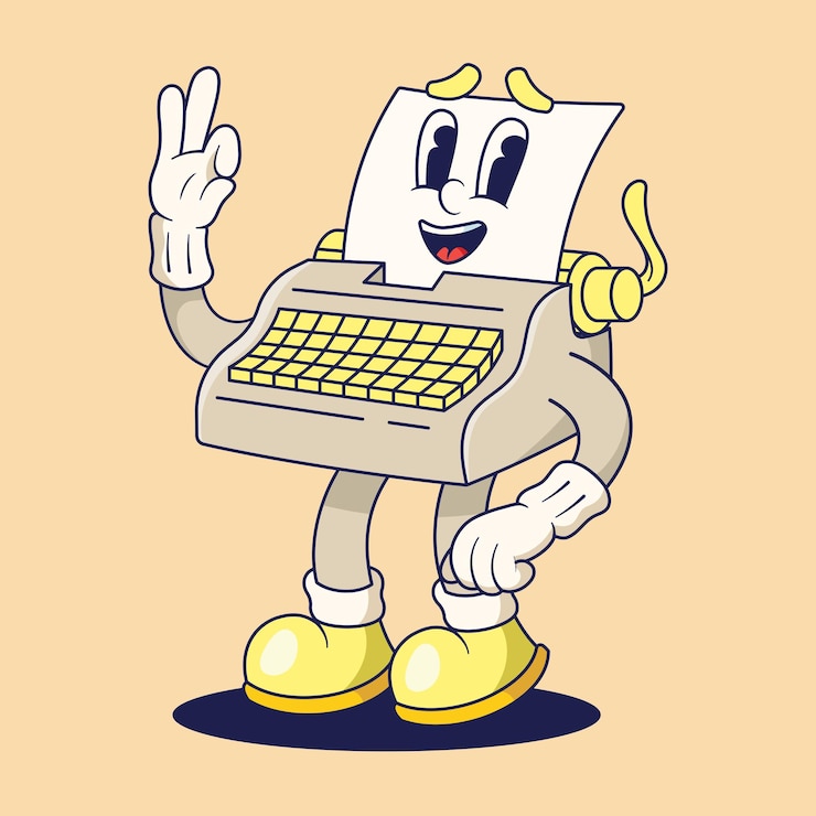 Vektor typ schriftsteller maskottchen-illustration