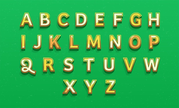 Typografie-alphabet-vorlage im grünen stil