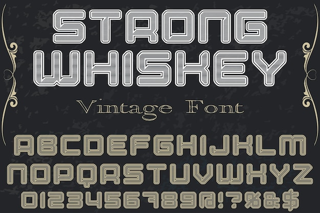 Typografie-etikettendesign starker whisky