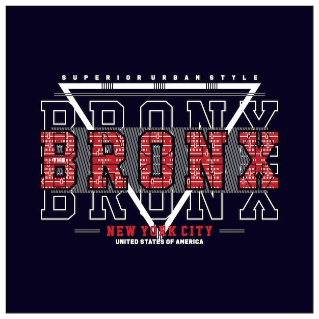 Typografie-t-shirt-design-vektorillustration der stadt bronx ny