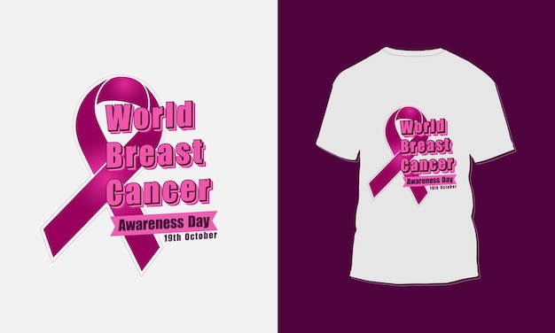 Typografie-t-shirt-design welttag des brustkrebsbewusstseins