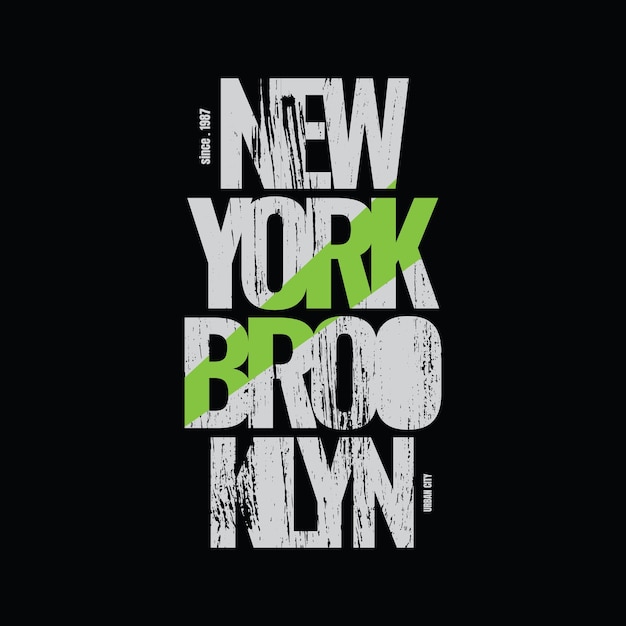 Typografie-vektort-shirt designillustration new yorks brooklyn