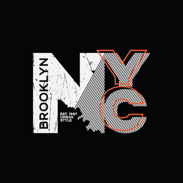 Typografie-vektort-shirt designillustration new yorks brooklyn