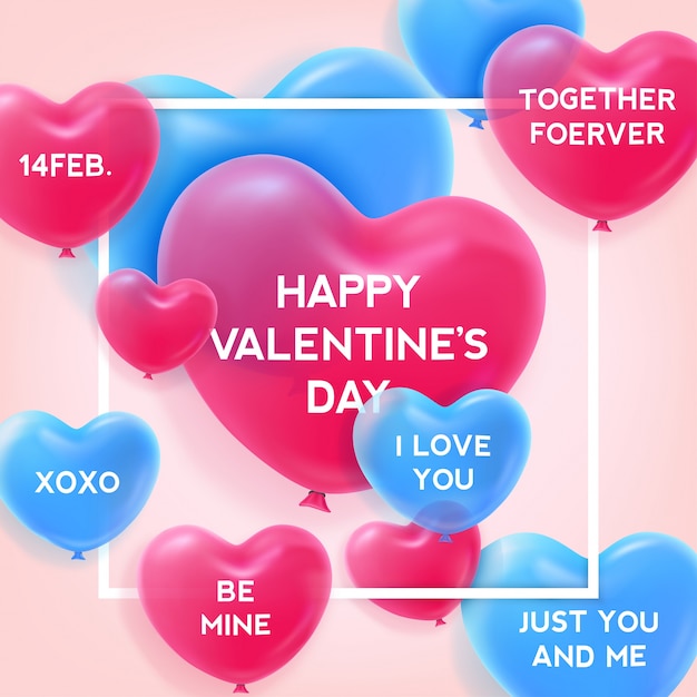 Vektor typografischer hintergrund des valentinstags