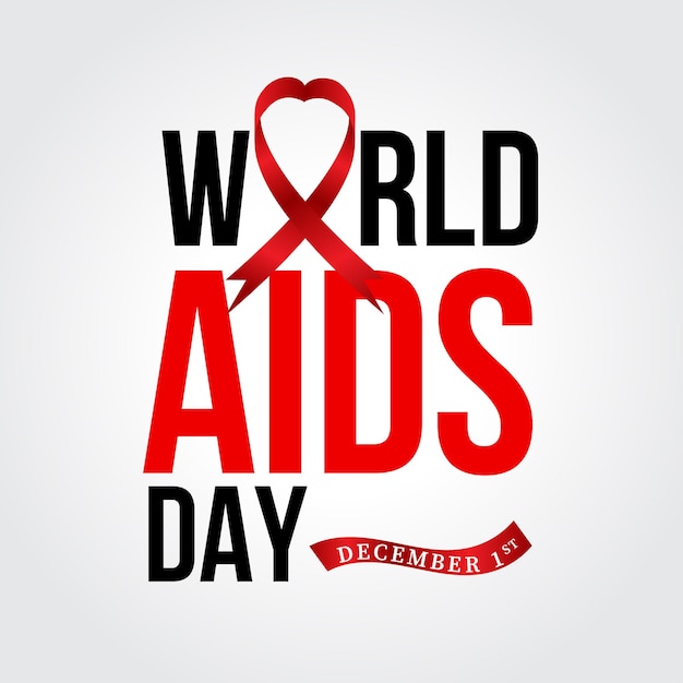 Typografisches bannerdesign zum welt-aids-tag