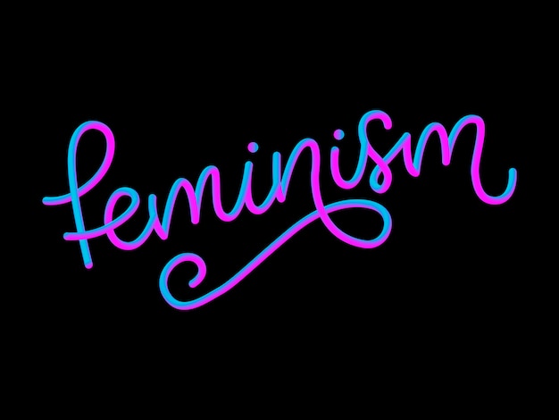 Typografisches design feminismus schriftzug