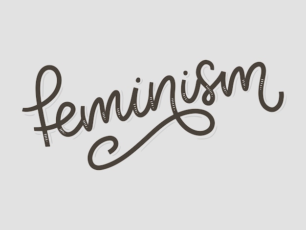 Typografisches design. feminismus wort. typografie-schriftzugdesign.