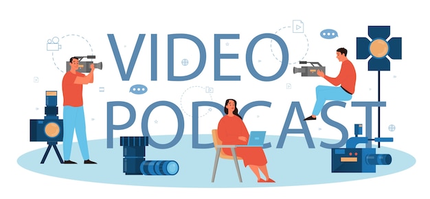 Typografisches header-konzept für video-podcasts