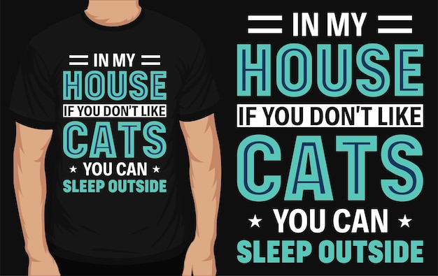 Typografisches t-shirt-design der besten katzen