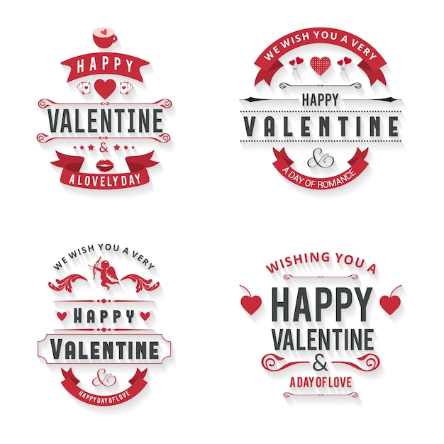 Typografisches vektordesign des valentinsgrußes