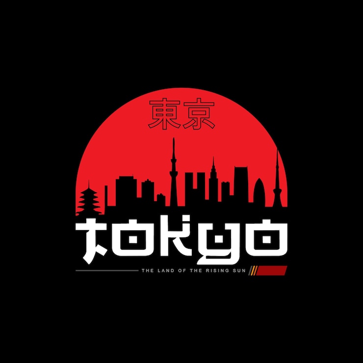 Vektor typographie der stadt tokio, japan t-shirt-design grafische illustration für druckmarkenbekleidung