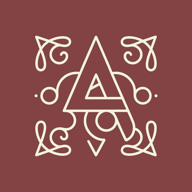 Vektor typographie, umriss, logo, ornamente, modernes, sauberes a-design