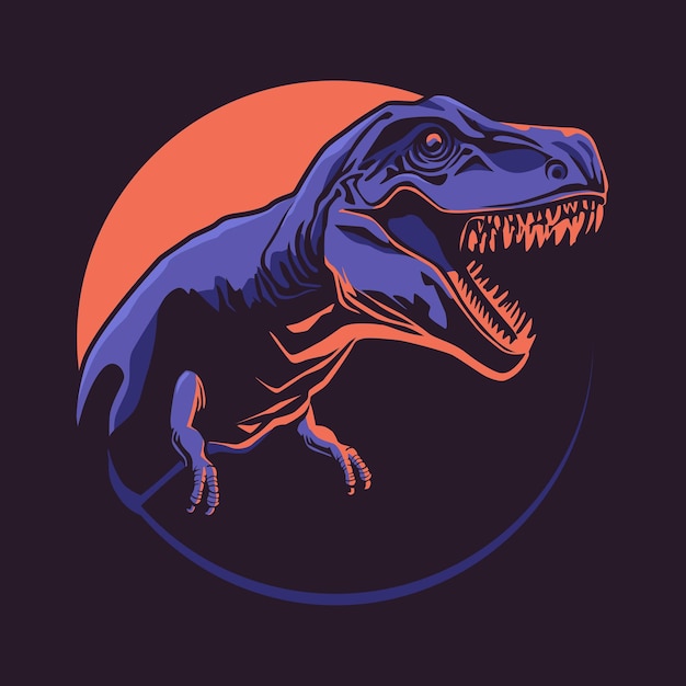 Vektor tyrannosaurus-illustration für t-shirt-design