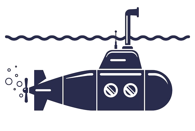 U-Boot-Symbol auf weißem Hintergrund. flache Vektorillustration.