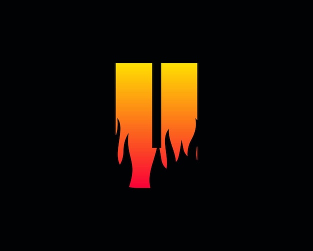 U buchstabe flammenlogo design feuerlogo