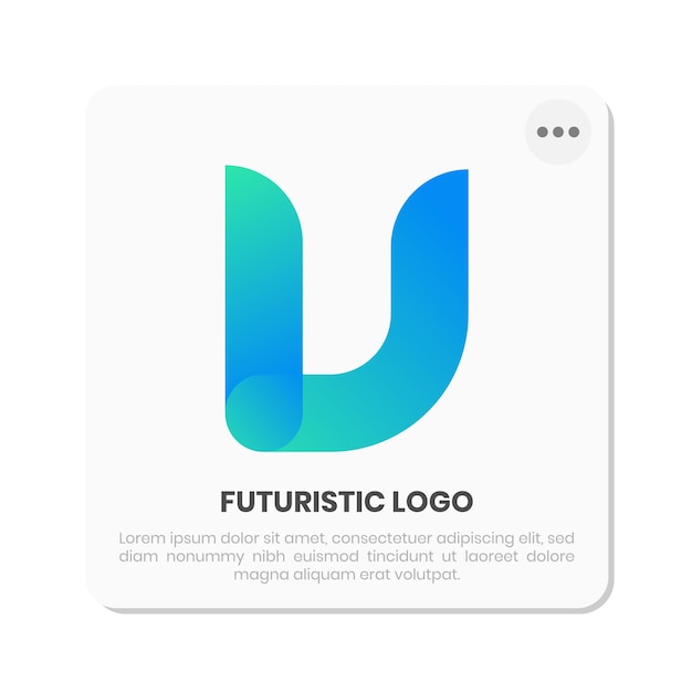 U-Buchstaben-Logo mit futuristischem Thema