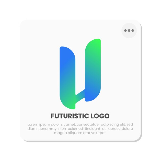 U-Buchstaben-Logo mit futuristischem Thema