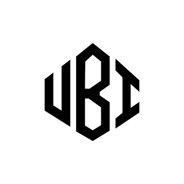 Vektor ubi-logo mit buchstaben mit polygon- und würfelform ubi-polygon- und kubusform-logo-design ubi-hexagon-vektor-logo - vorlage weiß und schwarz farben ubi-monogramm-geschäfts- und immobilien-logo