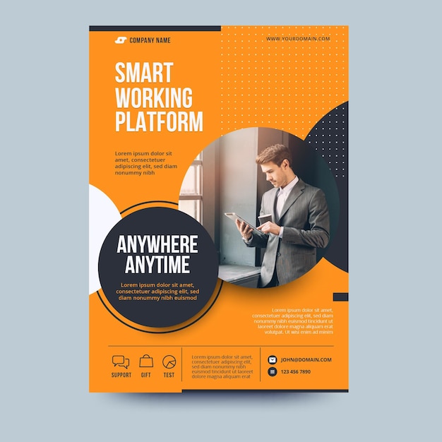 Überall und jederzeit Business Flyer Vorlage