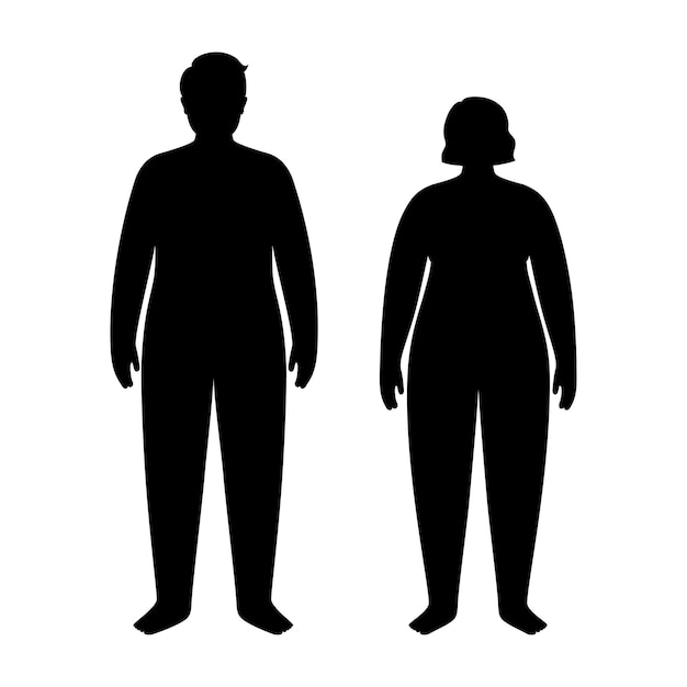 Übergewichtige frau und mann