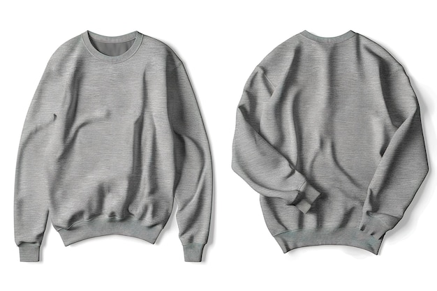 Übergroße Sweatshirt-Mockup-Vorlage in vorderer und hinteren Ansichten 3D-Rendering 3D-Illustration